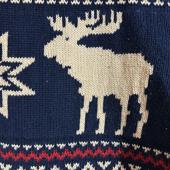 American Living Vintage 100% Cotton Winter Moose Sweater - Picture 7 of 8